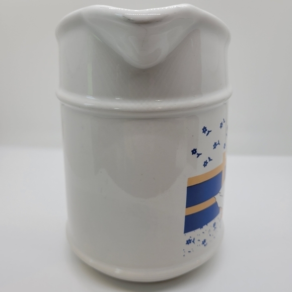 Vintage Country Blue Ribbon Goose Duck Ceramic Creamer Pitcher - Picture 6 of 10